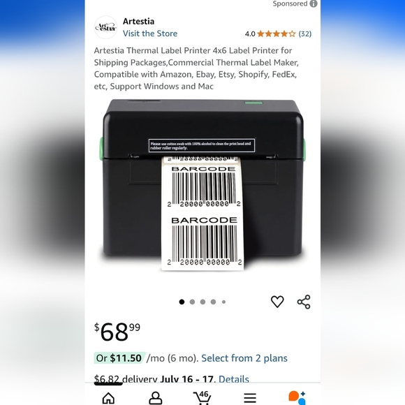 Black Thermal Label Printer Art Estia AR-88063 - Picture 6 of 8